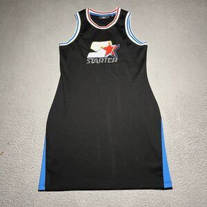 Starter Dress Jersey Womens Medium Mesh Black Basketball Black Label Stretch